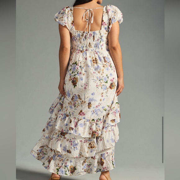 Anthropologie Puff Sleeve Midi Dress - Picture 4 of 14